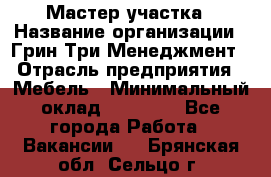 Мастер участка › Название организации ­ Грин Три Менеджмент › Отрасль предприятия ­ Мебель › Минимальный оклад ­ 60 000 - Все города Работа » Вакансии   . Брянская обл.,Сельцо г.